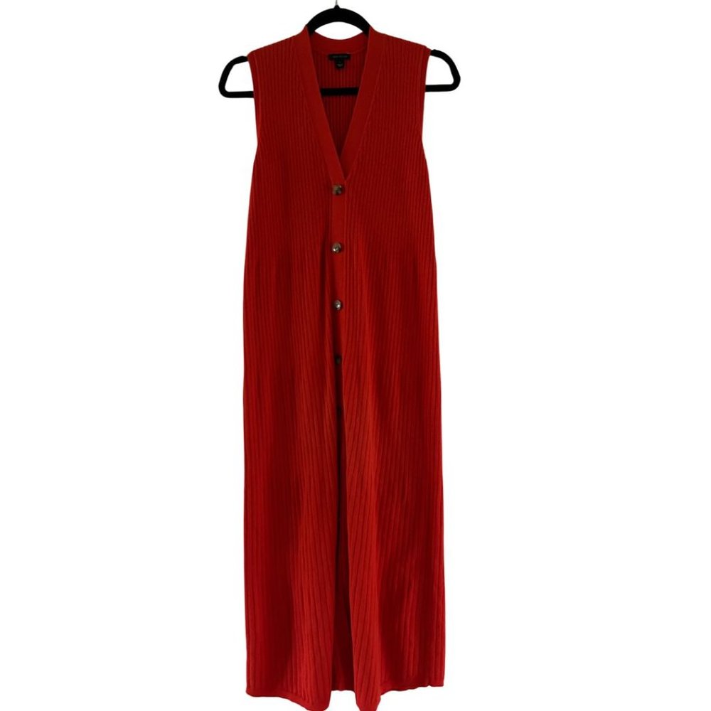 Ann Taylor Red Knit Sleeveless Maxi Dress Size Small - Picture 2 of 5